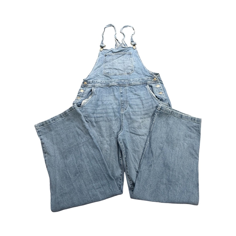 No Boundaries Overalls Womens XL 42x31 Light Wash Wide Leg Denim Boho